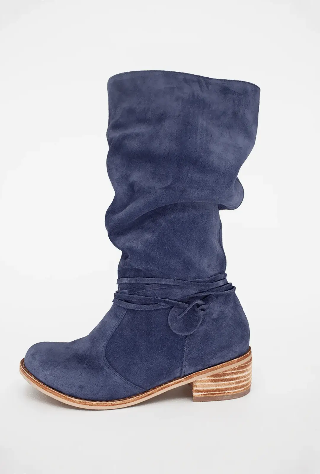 Bota Belen Azul Marino Taco Bajo